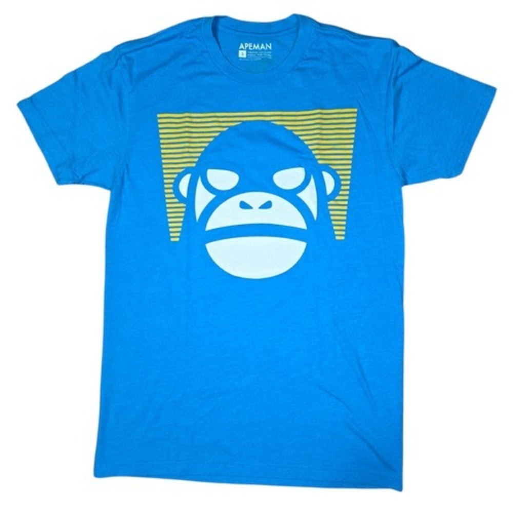Apeman Strong Graphic Double Sided Blue T-Shirt Size Small